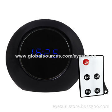 Table Remote-controlled Alarm Clock Camera with 960P, 32GB Memory Capacity, 140° Viewing Angle